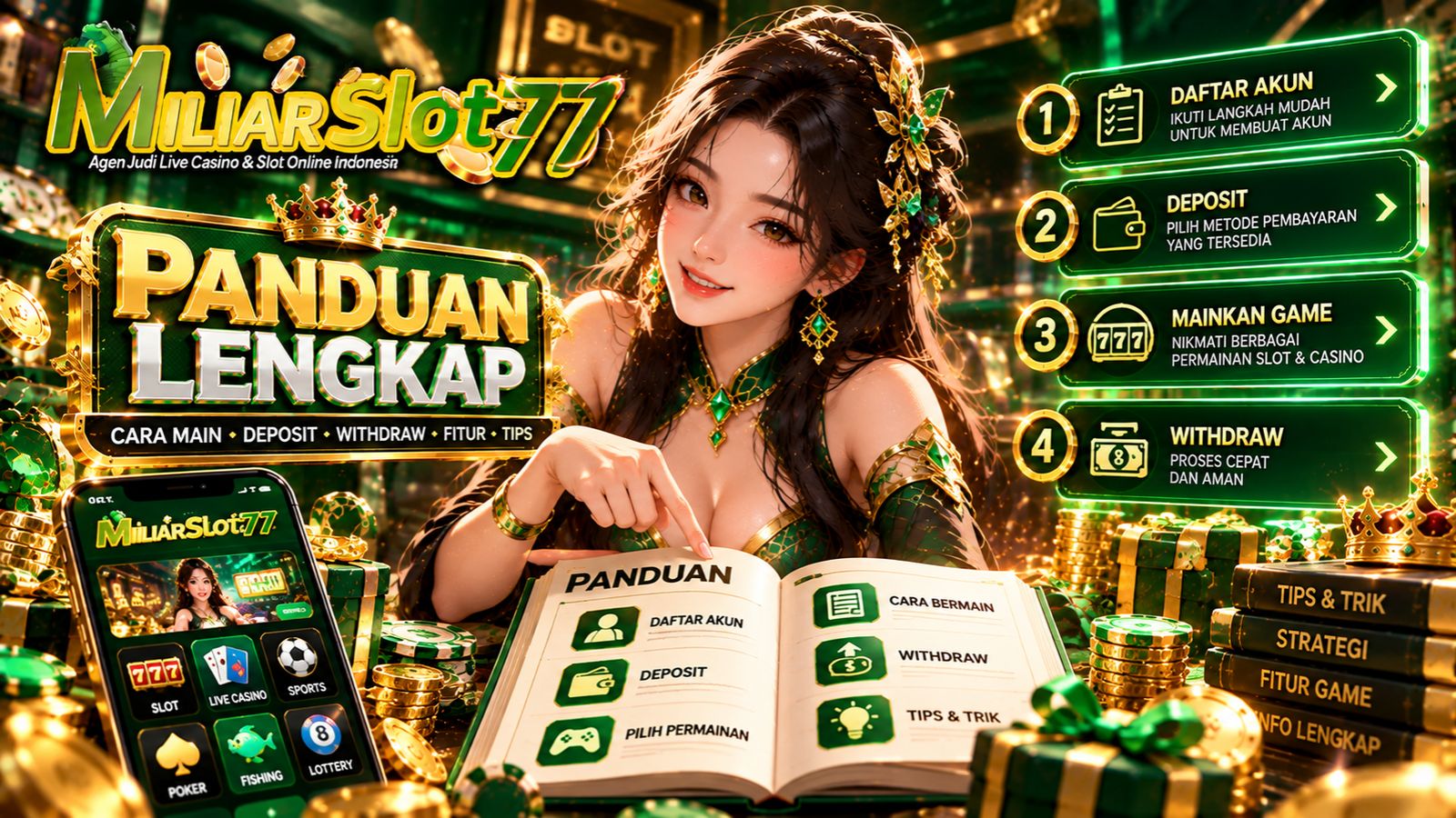 Panduan Miliarslot77 dengan langkah daftar, deposit, permainan, withdrawal dan tips penggunaan situs